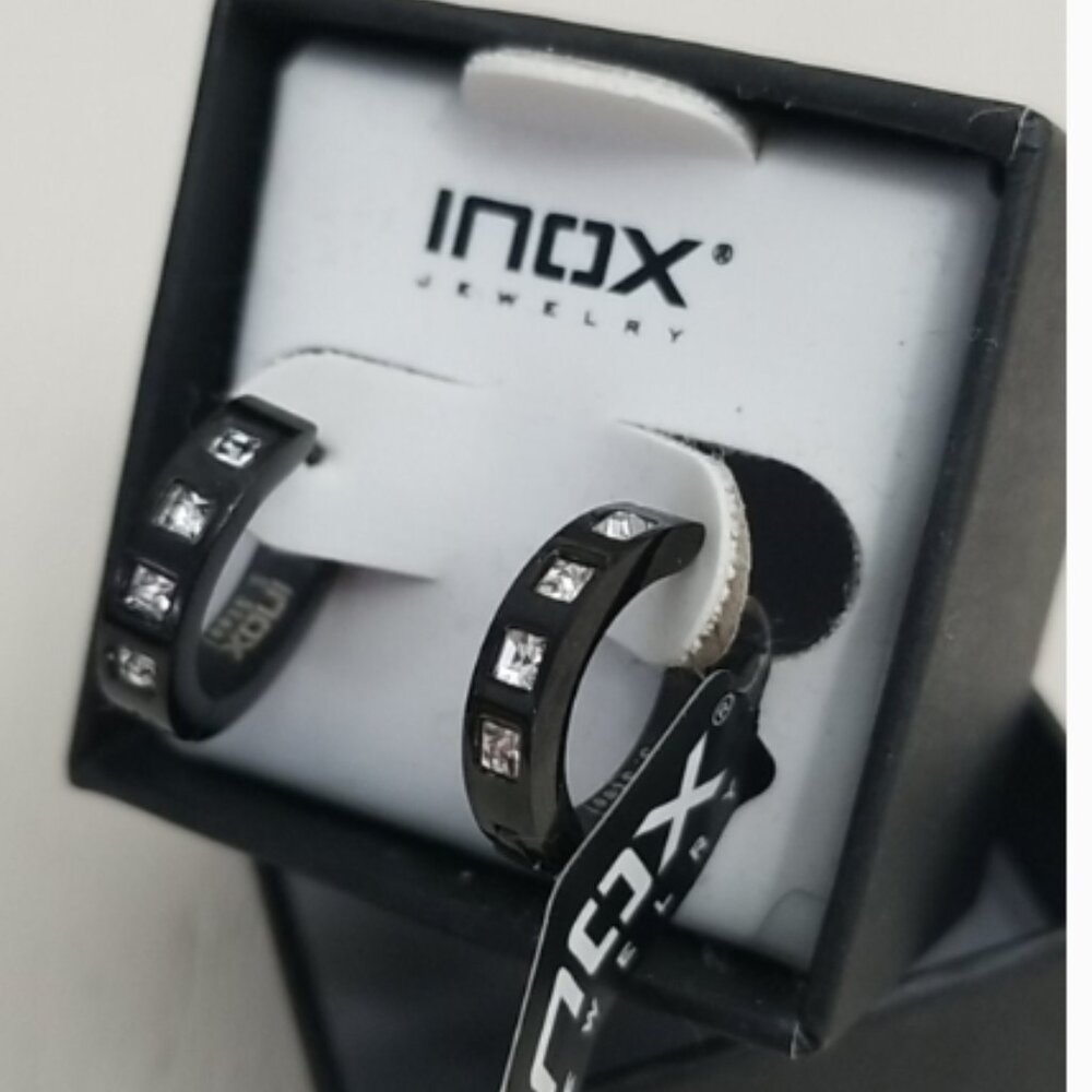 INOX Stainless Steel Unisex Mini Hoop Earrings - Picture 3 of 5